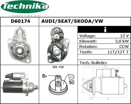 Technika D60174 - Starter autospares.lv