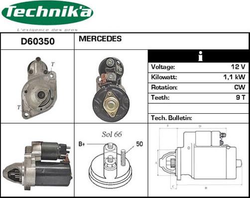 Technika D60350 - Starter autospares.lv