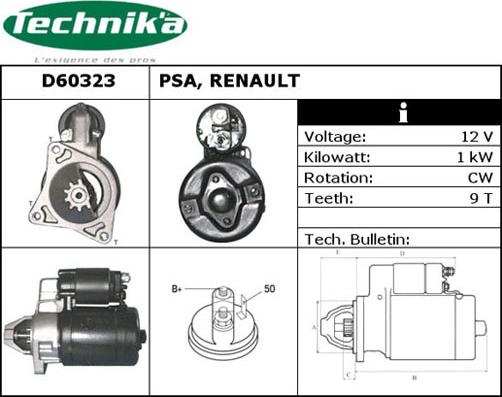 Technika D60323 - Starter autospares.lv