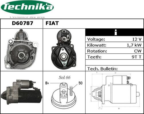 Technika D60787 - Starter autospares.lv