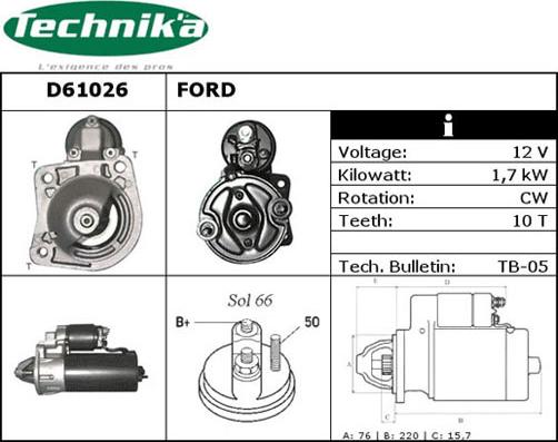 Technika D61026 - Starter autospares.lv