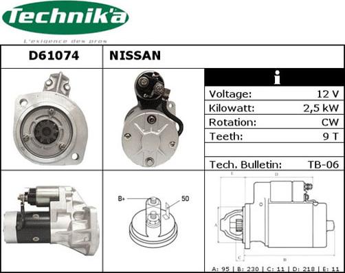 Technika D61074 - Starter autospares.lv