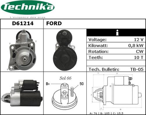 Technika D61214 - Starter autospares.lv