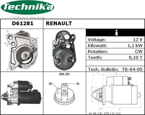 Technika D61281 - Starter autospares.lv