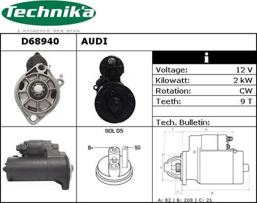 Technika D68940 - Starter autospares.lv