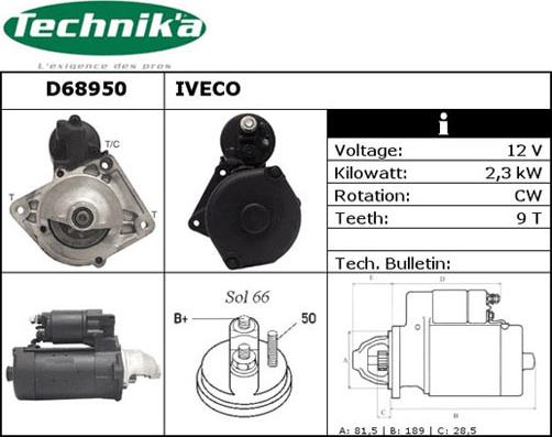 Technika D68950 - Starter autospares.lv