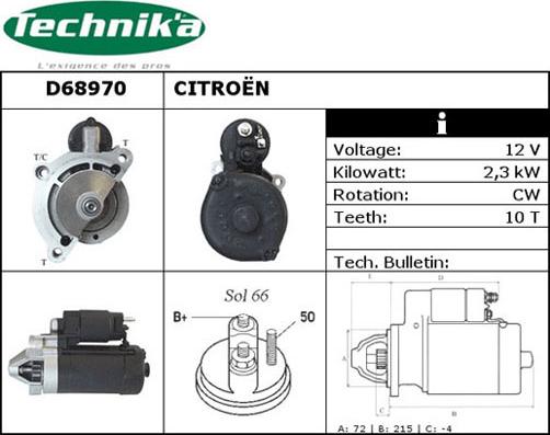 Technika D68970 - Starter autospares.lv