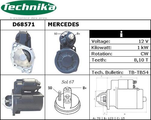 Technika D68571 - Starter autospares.lv