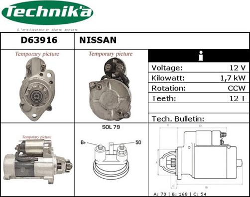 Technika D63916 - Starter autospares.lv