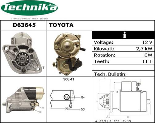 Technika D63645 - Starter autospares.lv