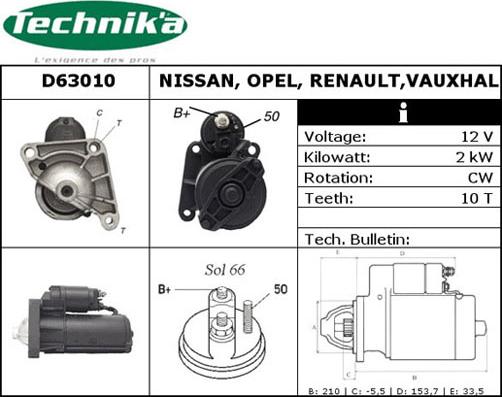 Technika D63010 - Starter autospares.lv