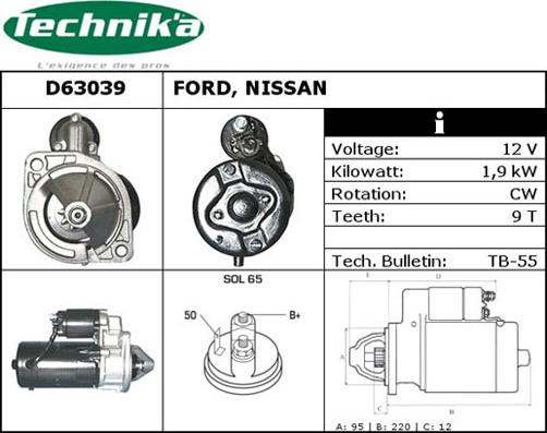 Technika D63039 - Starter autospares.lv