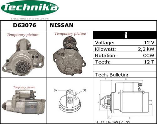 Technika D63076 - Starter autospares.lv