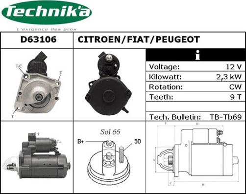 Technika D63106 - Starter autospares.lv