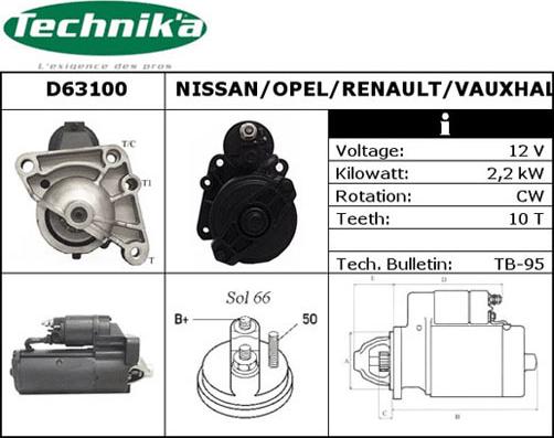 Technika D63100 - Starter autospares.lv