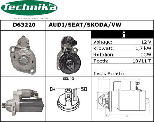 Technika D63220 - Starter autospares.lv