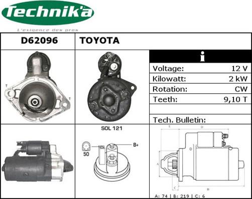 Technika D62096 - Starter autospares.lv