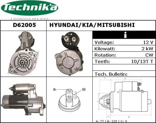 Technika D62005 - Starter autospares.lv