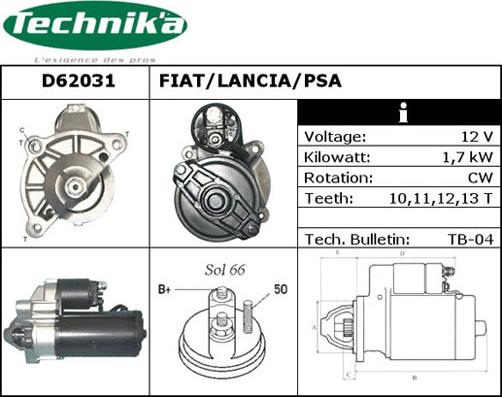 Technika D62031 - Starter autospares.lv