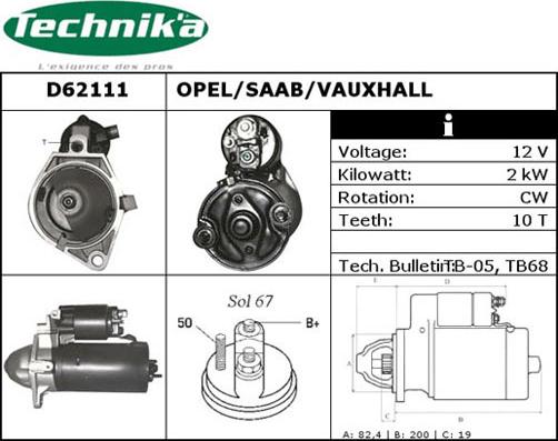 Technika D62111 - Starter autospares.lv