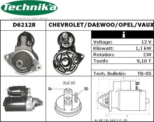 Technika D62128 - Starter autospares.lv