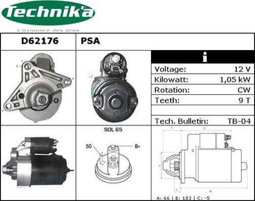 Technika D62176 - Starter autospares.lv