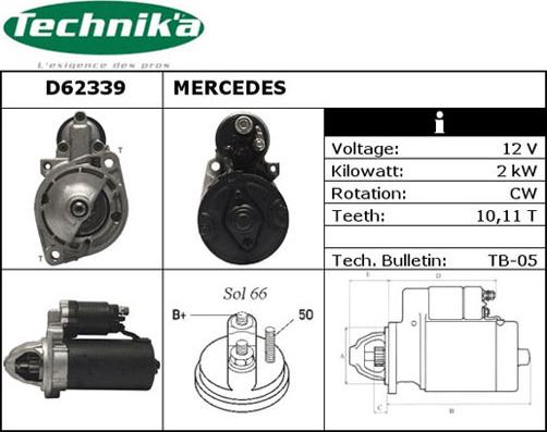 Technika D62339 - Starter autospares.lv