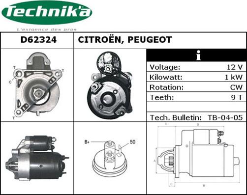 Technika D62324 - Starter autospares.lv