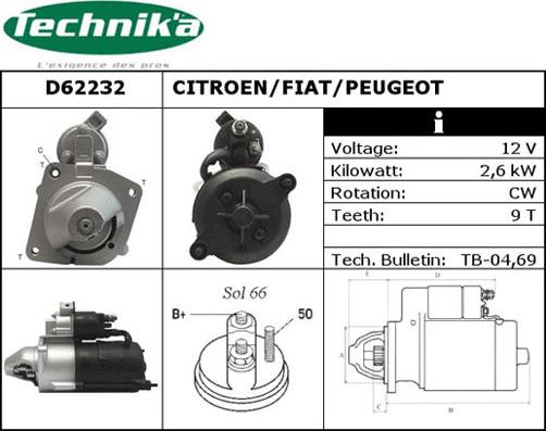 Technika D62232 - Starter autospares.lv