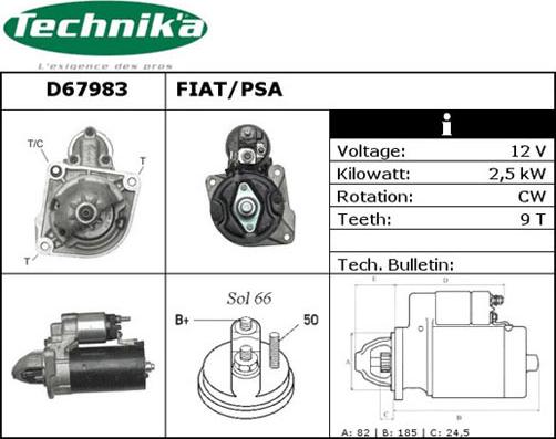 Technika D67983 - Starter autospares.lv