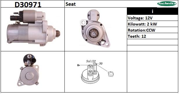 Technika D30971 - Starter autospares.lv