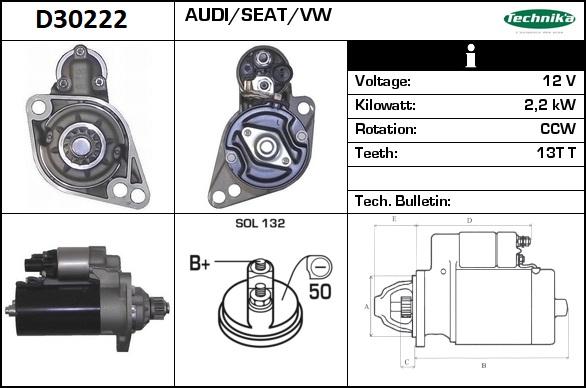 Technika D30222 - Starter autospares.lv