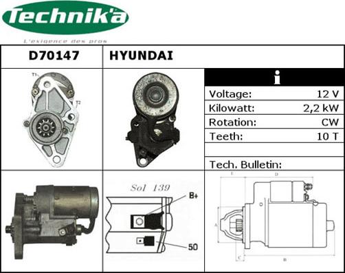 Technika D70147 - Starter autospares.lv