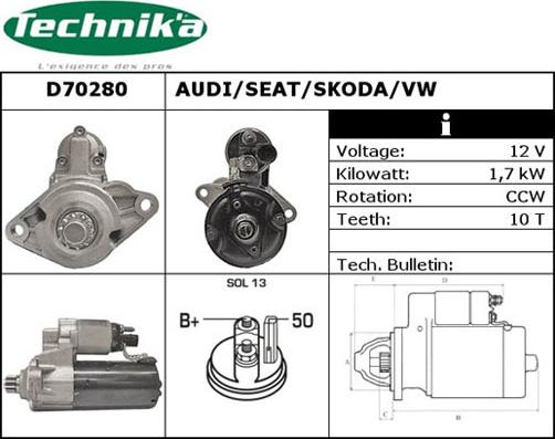 Technika D70280 - Starter autospares.lv