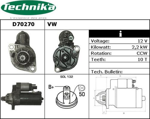 Technika D70270 - Starter autospares.lv