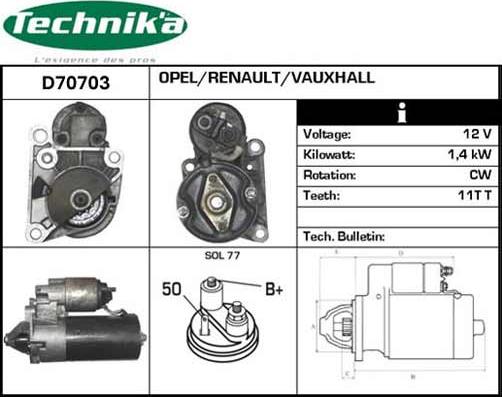 Technika D70703 - Starter autospares.lv