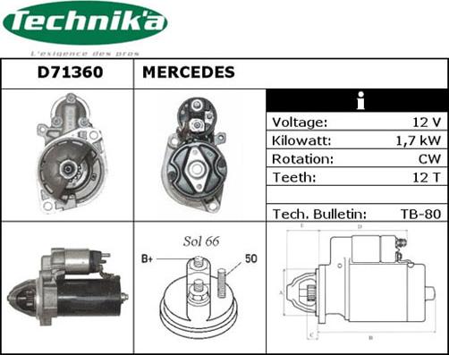 Technika D71360 - Starter autospares.lv