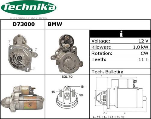 Technika D73000 - Starter autospares.lv