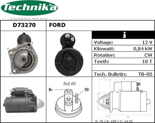 Technika D73270 - Starter autospares.lv