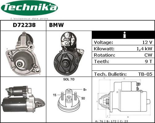 Technika D72238 - Starter autospares.lv