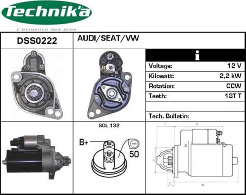 Technika DSS0222 - Starter autospares.lv