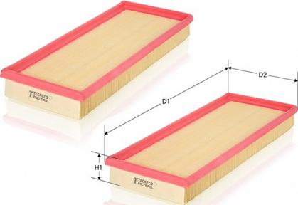 Tecneco Filters AR3698PMX2 - Air Filter, engine autospares.lv