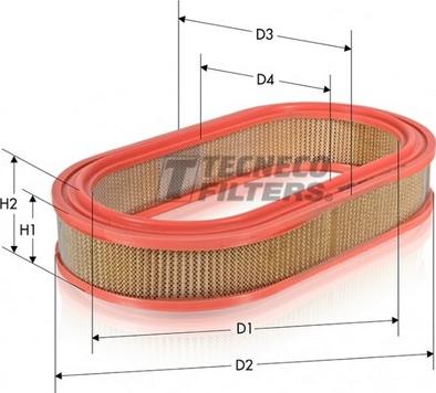 Tecneco Filters AR257-OV - Air Filter, engine autospares.lv