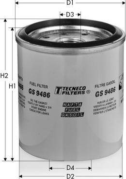 Tecneco Filters GS9486 - Fuel filter autospares.lv