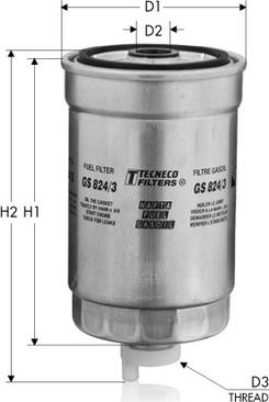 Tecneco Filters GS824/3 - Fuel filter autospares.lv
