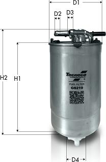 Tecneco Filters GS219 - Fuel filter autospares.lv