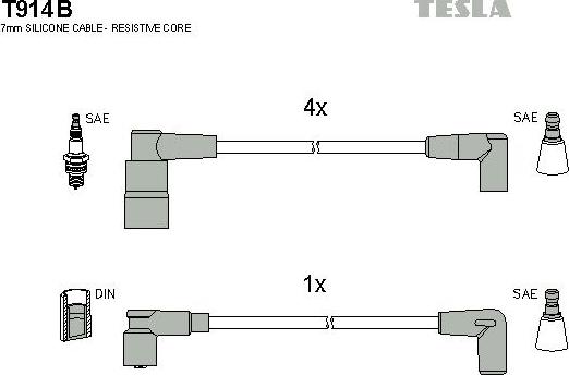 TESLA T914B - Ignition Cable Kit autospares.lv