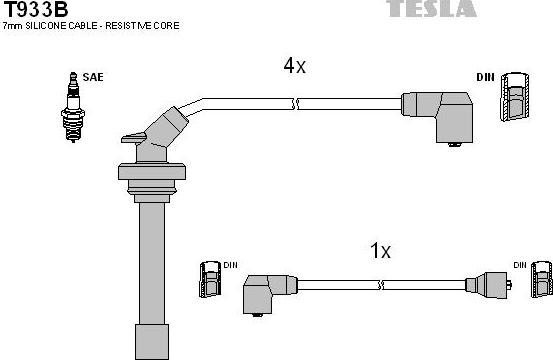 TESLA T933B - Ignition Cable Kit autospares.lv