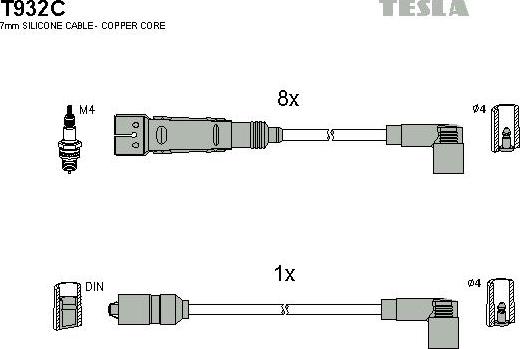 TESLA T932C - Ignition Cable Kit autospares.lv