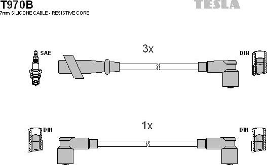 TESLA T970B - Ignition Cable Kit autospares.lv